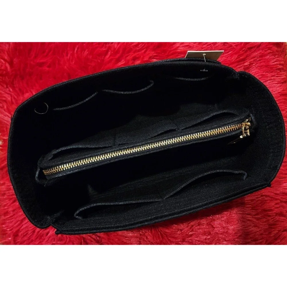 NEW Black Medium Size Felt Purse Organizer
